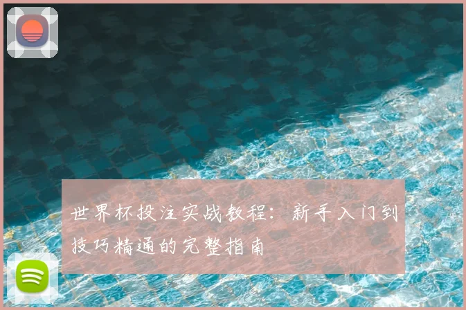 世界杯投注实战教程：新手入门到技巧精通的完整指南